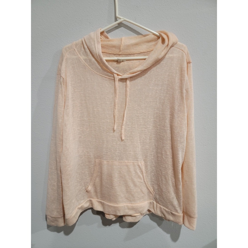 Weatherproof Womens Long Sleeve Semi Sheer Pull On Hoodie LT Orange Size‎ XL